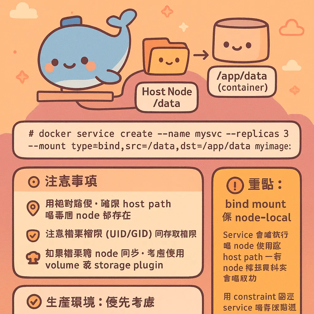 docker service create - mount