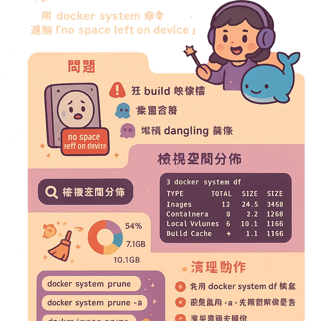 docker system df - 硬碟空間