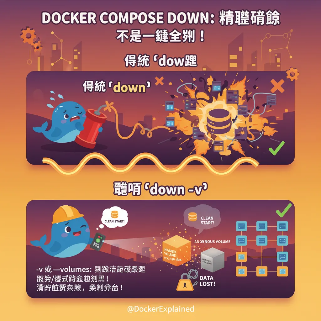 docker compose down 的進階參數：精準控制要刪除的資源