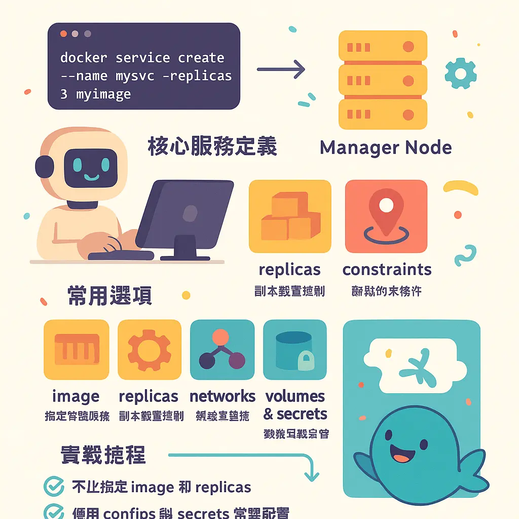 docker service create - Container